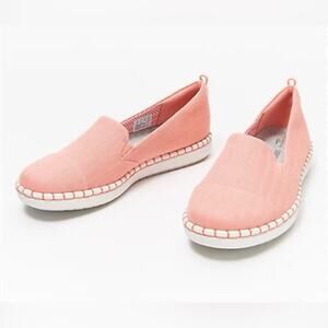 Clarks Step Glow Slip Womens Orange Cushioned Lifestyle Sneakers Comfort Size 12